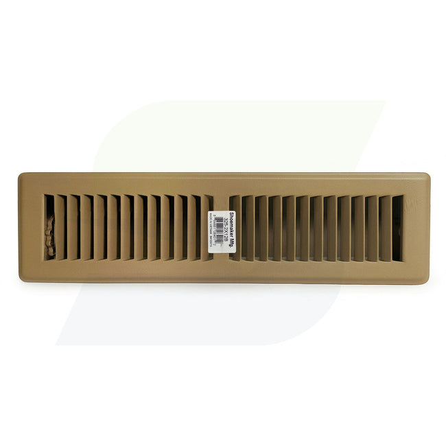 325 Series - 2-1/4" x 12" Heavy Gauge Stamped Deluxe Floor Register in Driftwood Tan