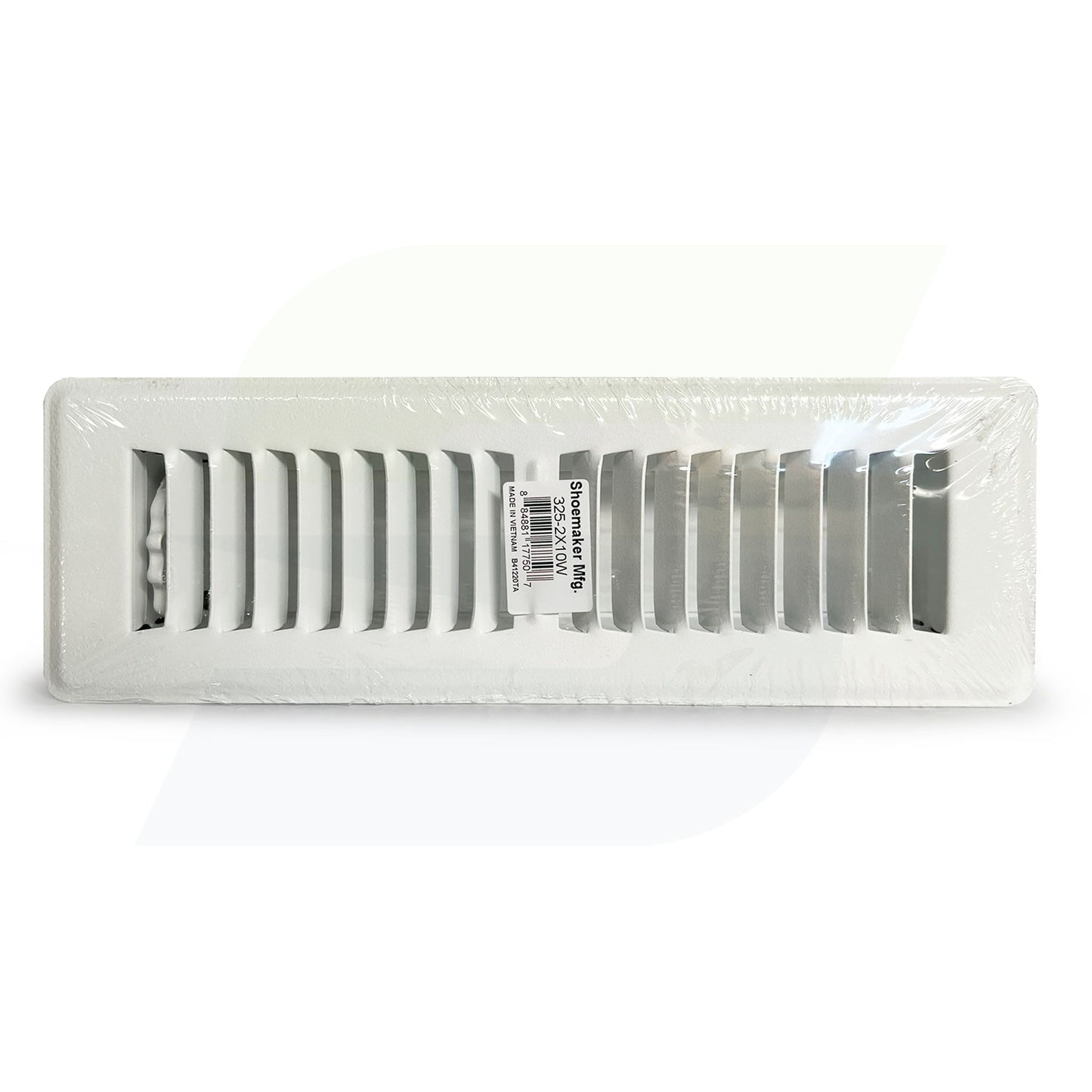 325 Series - 2" x 10" Heavy Gauge Stamped Deluxe Floor Register in White