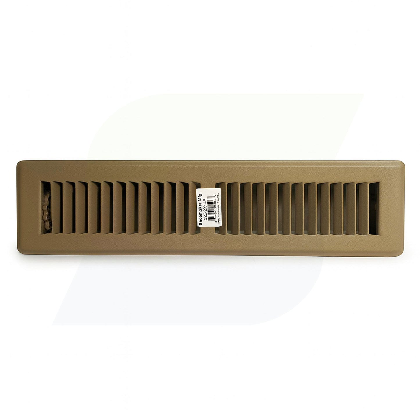325 Series - 2" x 14" Heavy Gauge Stamped Deluxe Floor Register in Driftwood Tan
