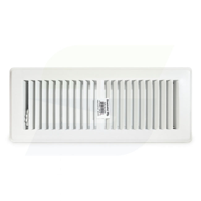 325 Series - 4" x 12" Stamped Perimeter Floor Register in White