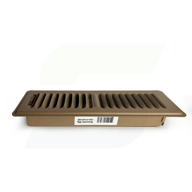 350 Series - 2-1/4" x 10" Heavy Gauge Stamped Deluxe Floor Register in Driftwood Tan