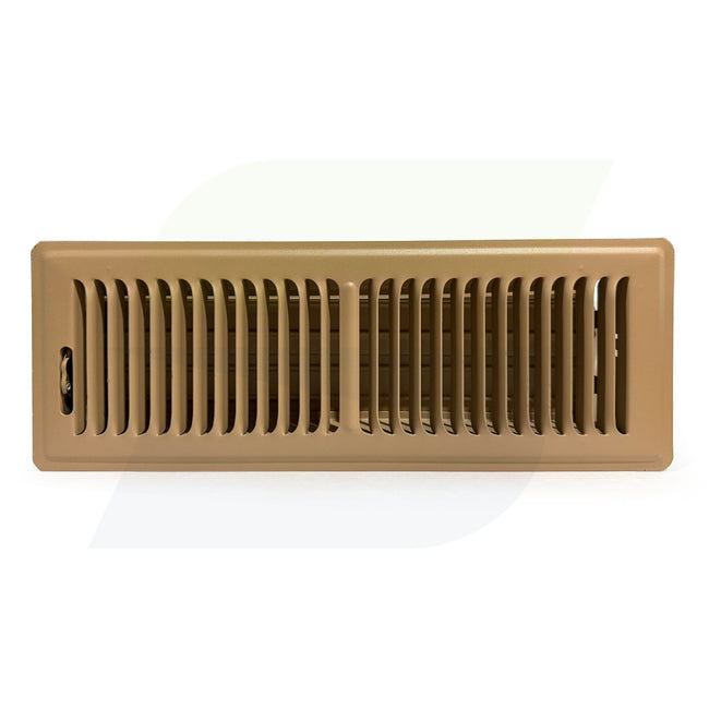 350 Series - 4" x 14" Heavy Gauge Stamped Deluxe Floor Register in Driftwood Tan