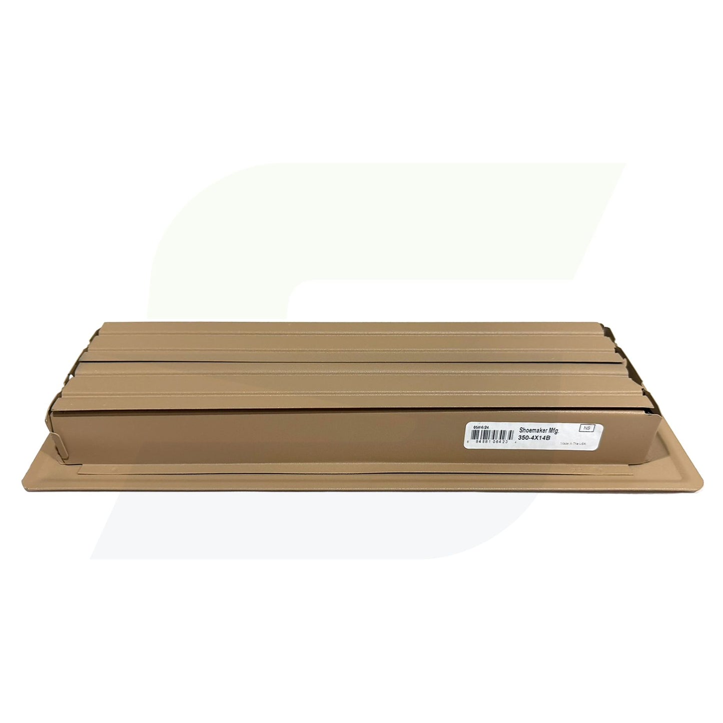 350 Series - 4" x 14" Heavy Gauge Stamped Deluxe Floor Register in Driftwood Tan