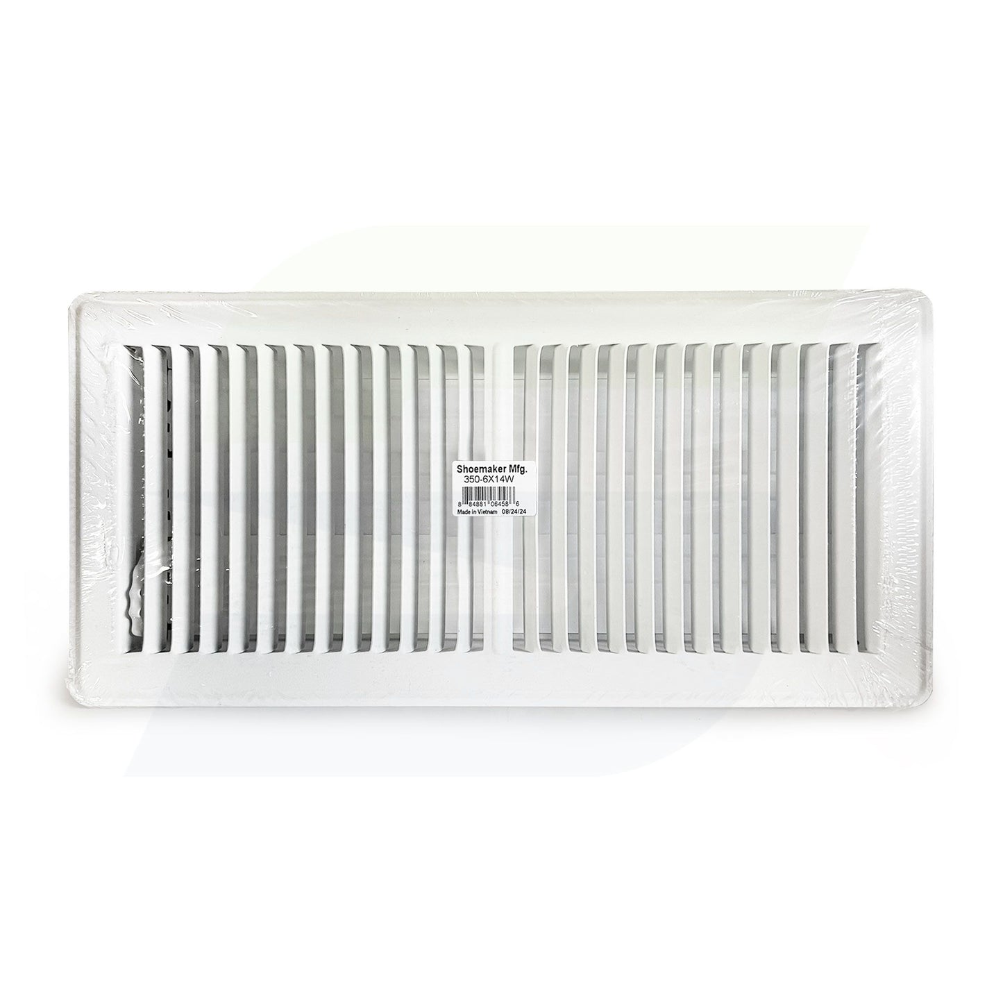 350 Series - 6" x 14" Heavy Gauge Stamped Deluxe Floor Register in White