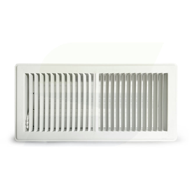 350 Series - 6" x 14" Heavy Gauge Stamped Deluxe Floor Register in White