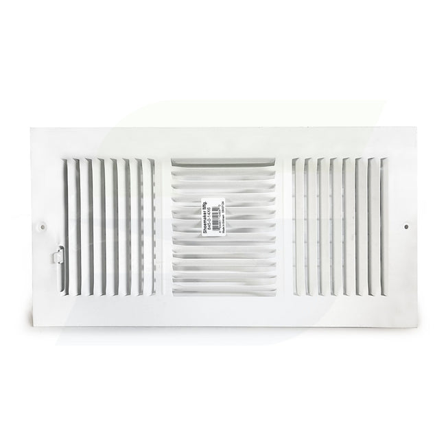 845 Series - 14" x 6" 3-Way Stamped Register in White