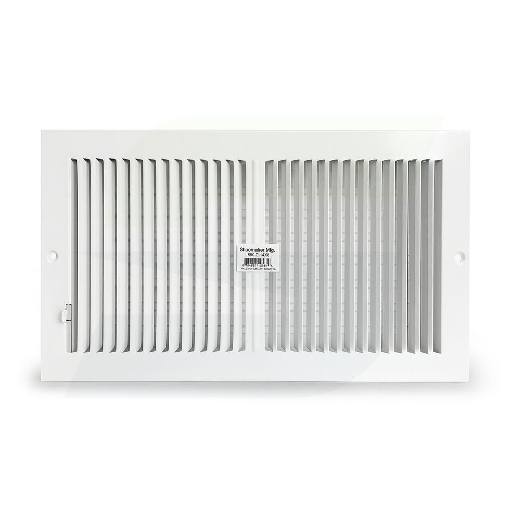 850 Series - 14" x 8" 2-Way Stamped Register for Ceilings / Walls in Soft White