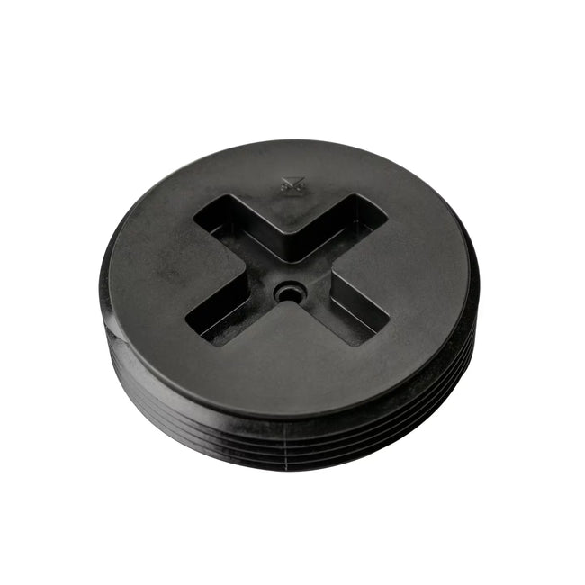 879-020 - 2" Slotted Black Polypropylene Cleanout Plug Less Threaded Insert