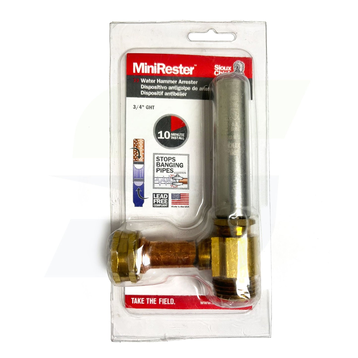 Sioux Chief 660-H - Mini-Rester Water Hammer Arrestor - 3/4" F Swivel Hose Thread x 3/4" M Hose Thre