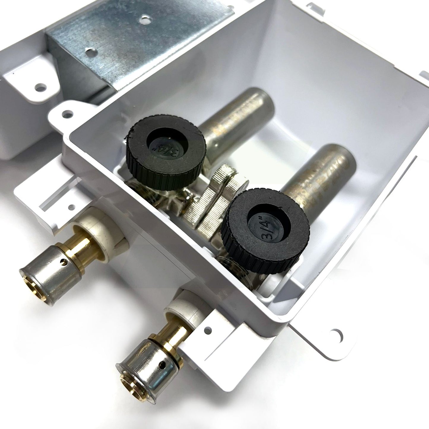 696-G2313VF - Ox Box Washing Machine Outlet Box w/ Water Hammer Arrestor - 1/2" Viega PEX