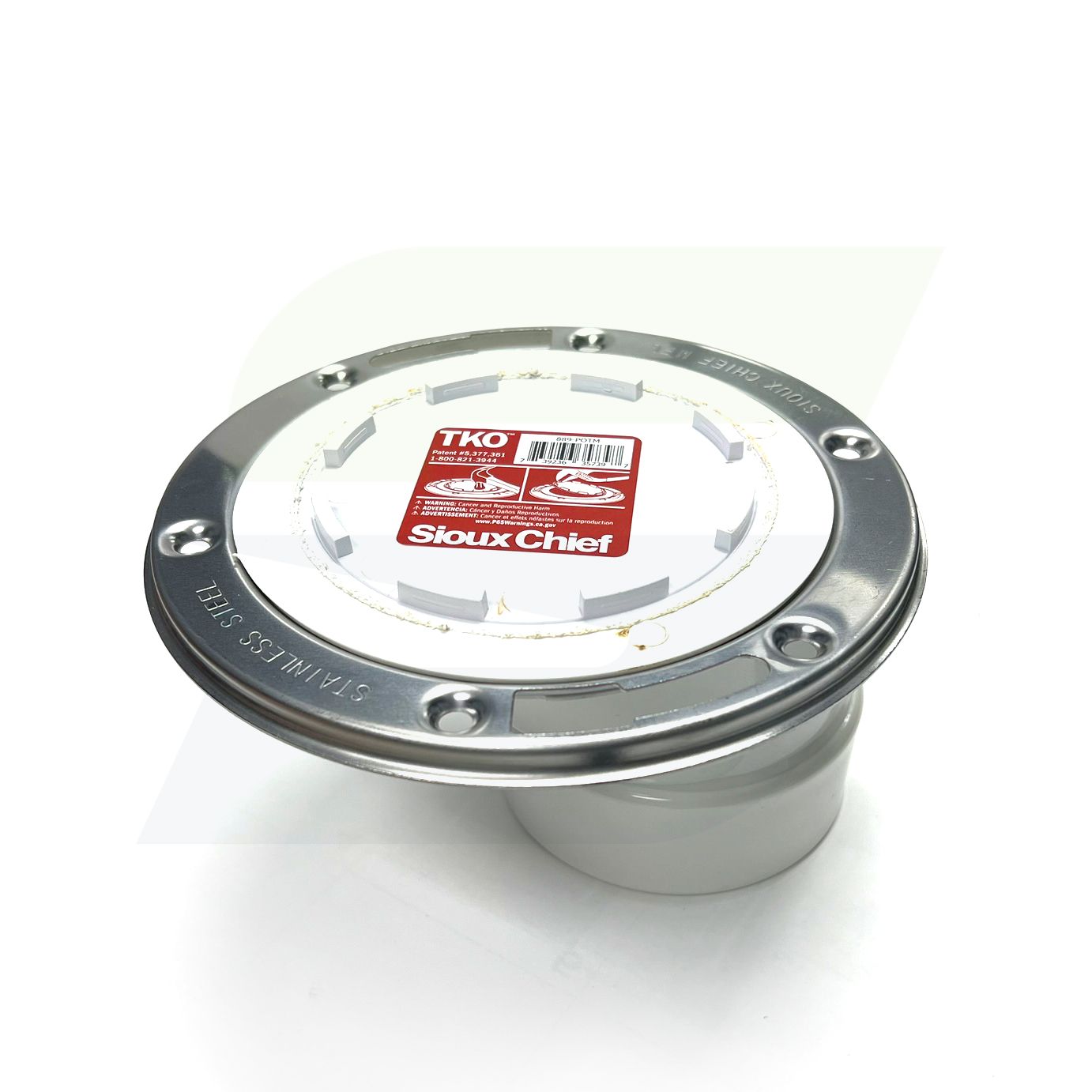 Sioux Chief 889-POTM - 3" Hub / 4" Inside Full Flush, 1-1/2" Offset Closet Flange with TKO Knockout