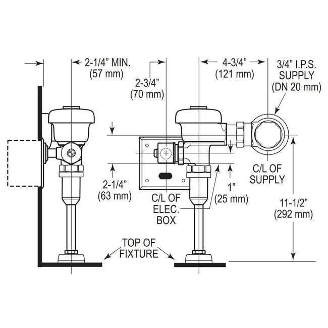 3772673 - 186 Sensor Urinal Flushometer - Top Spud - 1.0 GPF
