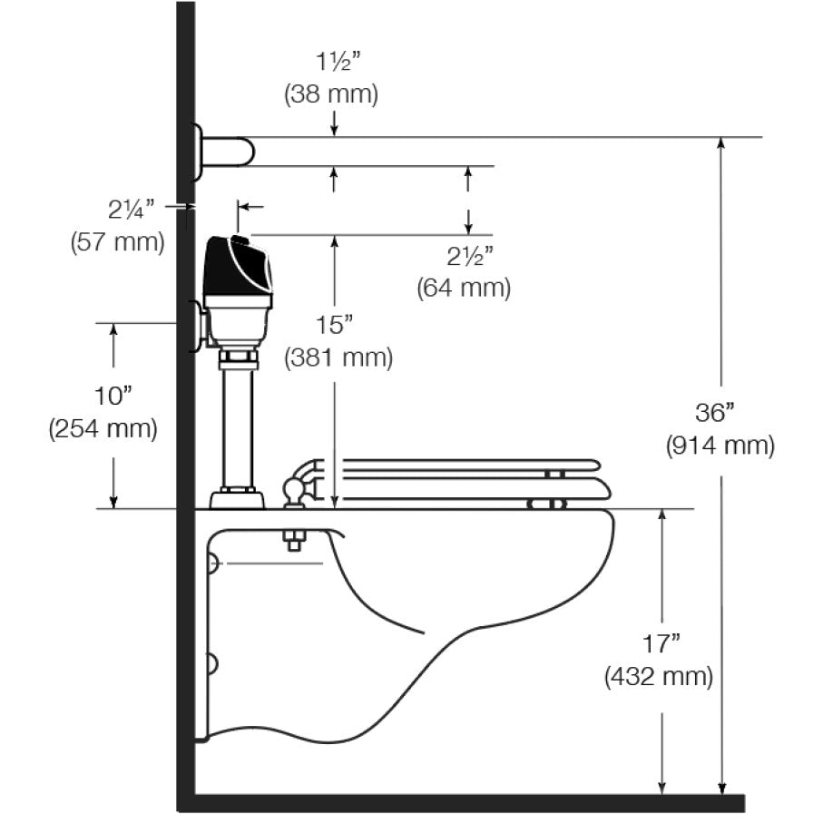 3790071 - 8111 - Exposed Sensor Water Closet Flushometer - Chrome