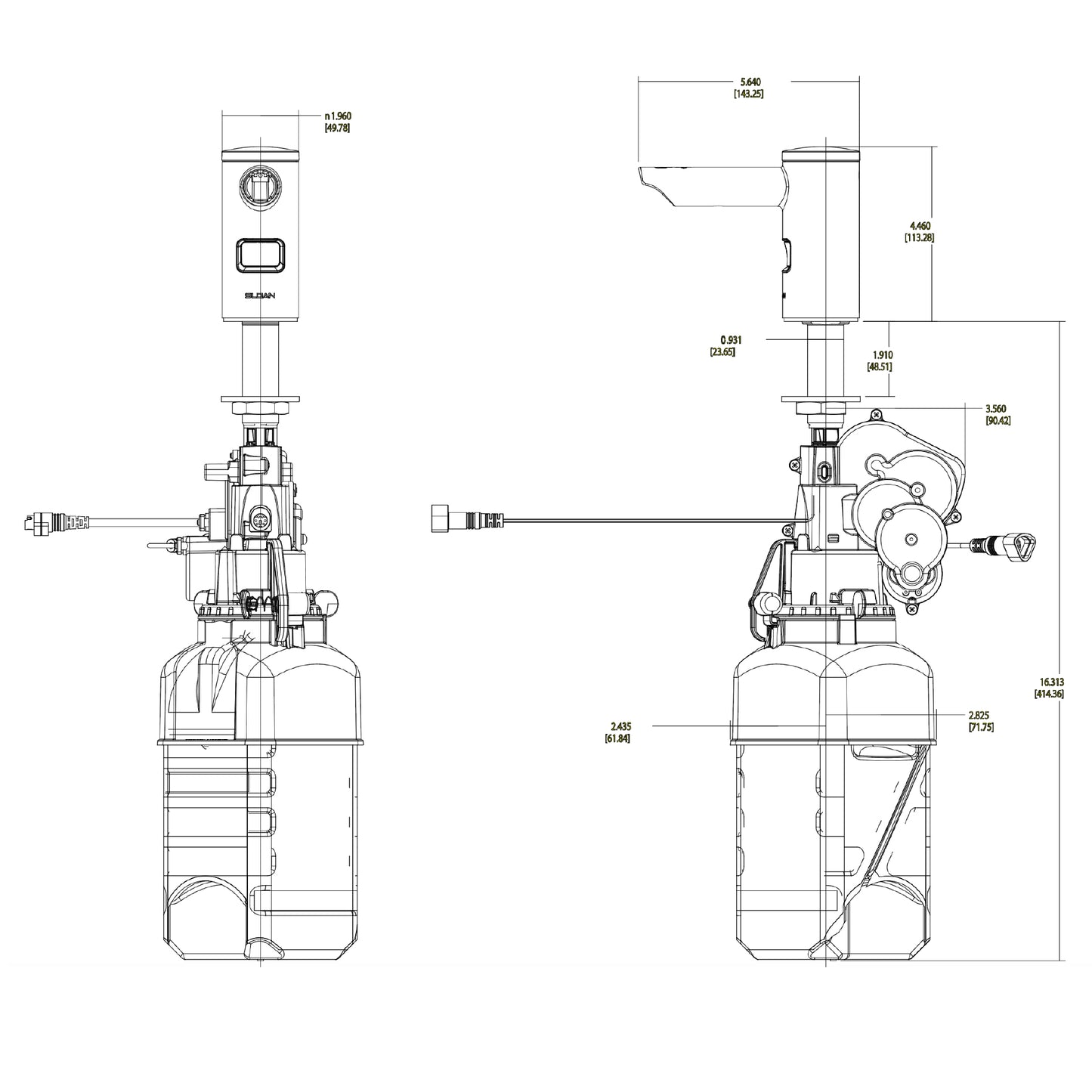 ESD-2000-CP - Battery Powered Deck-Mounted Foam Soap Dispenser - Polished Chrome