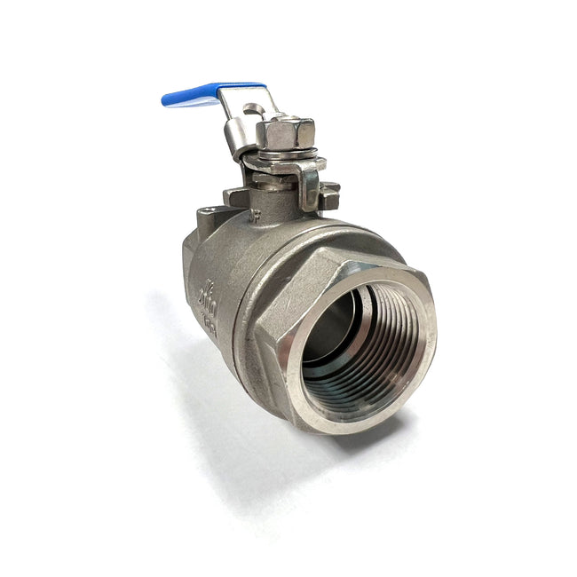 1-1/4" 316 Stainless Steel Full Port Ball Valve - Threaded