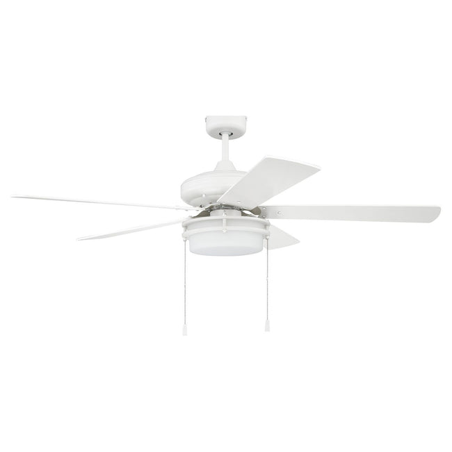 STO52W5 - Stonegate 52" 5 Blade Ceiling Fan with Light Kit - Pull Chain - White