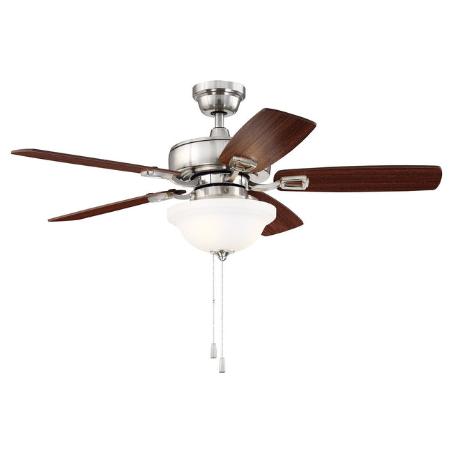 TCE42BNK5C1 - Twist N Click 42" 5 Blade Ceiling Fan with Light Kit - Pull Chain - Brushed Polished N