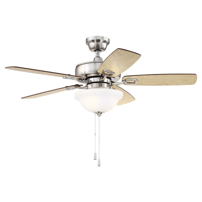 TCE42BNK5C1 - Twist N Click 42" 5 Blade Ceiling Fan with Light Kit - Pull Chain - Brushed Polished N