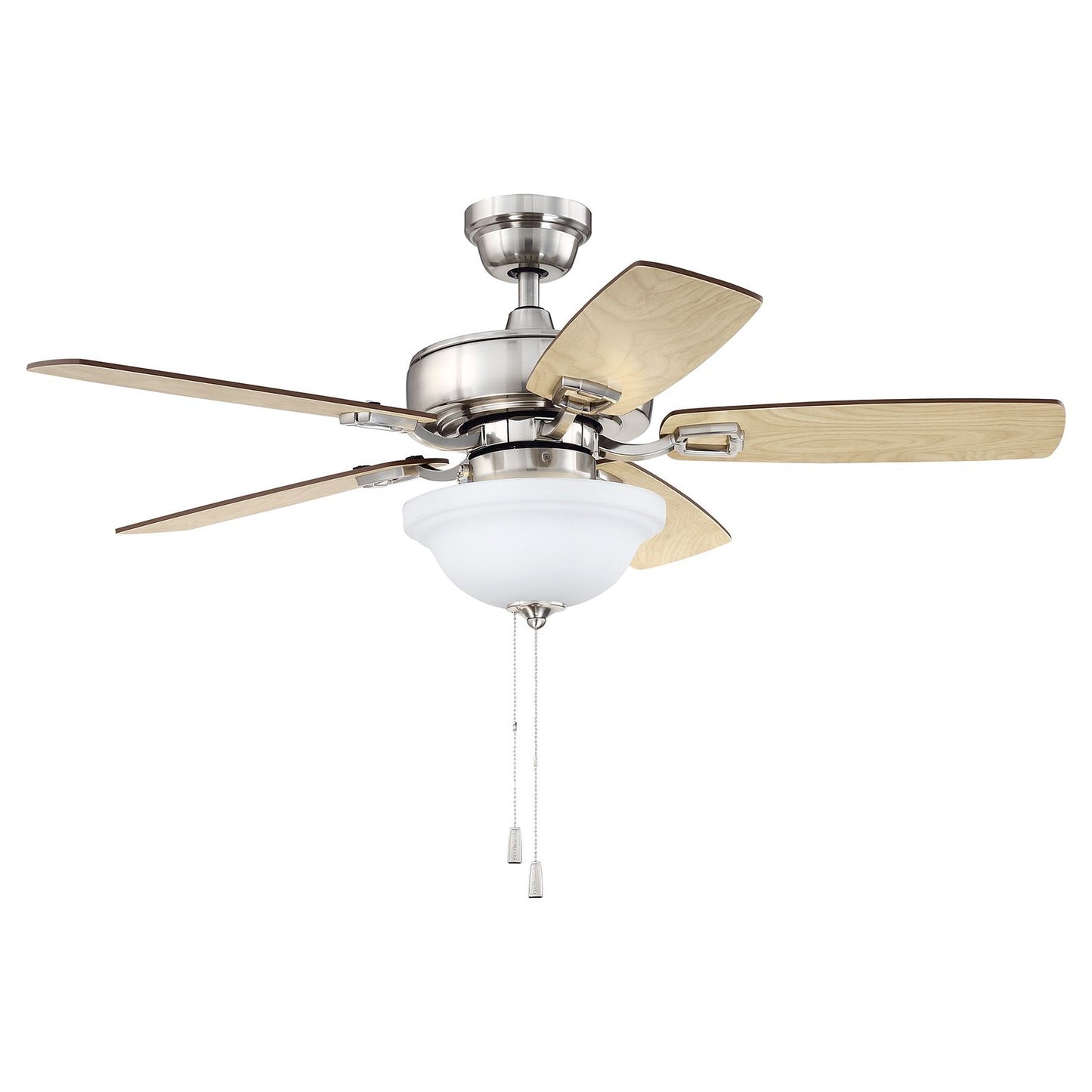 TCE42BNK5C1 - Twist N Click 42" 5 Blade Ceiling Fan with Light Kit - Pull Chain - Brushed Polished N