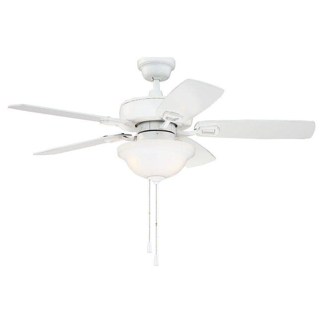 TCE42W5C1 - Twist N Click 42" 5 Blade Ceiling Fan with Light Kit - Pull Chain - White