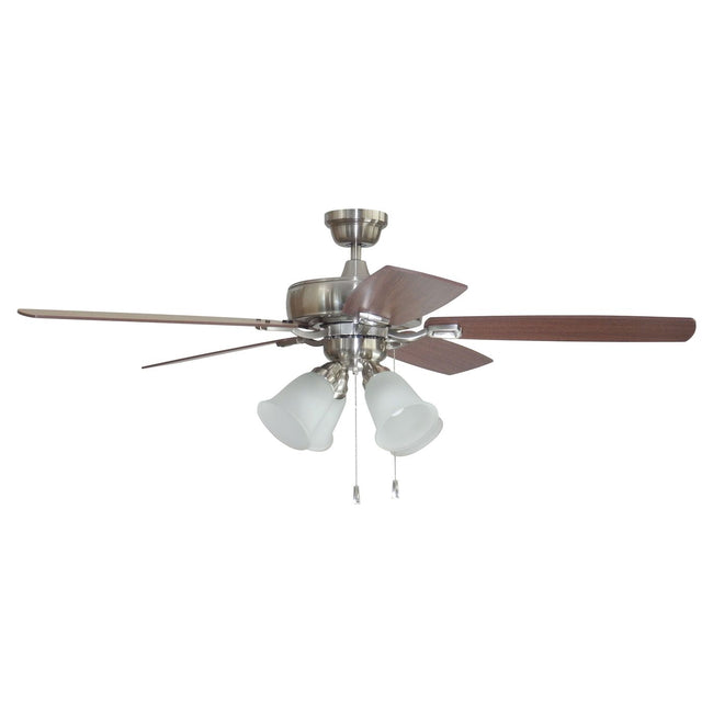 TCE52BNK5C4 - Twist N Click 52" 5 Blade Ceiling Fan with Light Kit - Pull Chain - Brushed Polished N