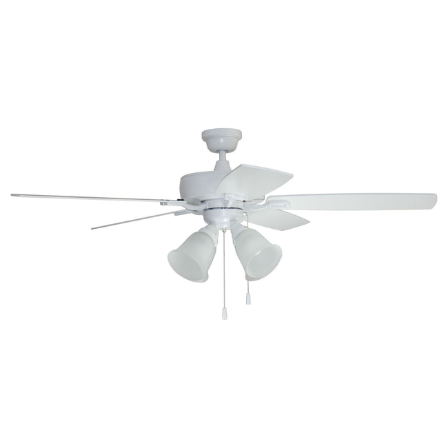 TCE52W5C4 - Twist N Click 52" 5 Blade Ceiling Fan with Light Kit - Pull Chain - White