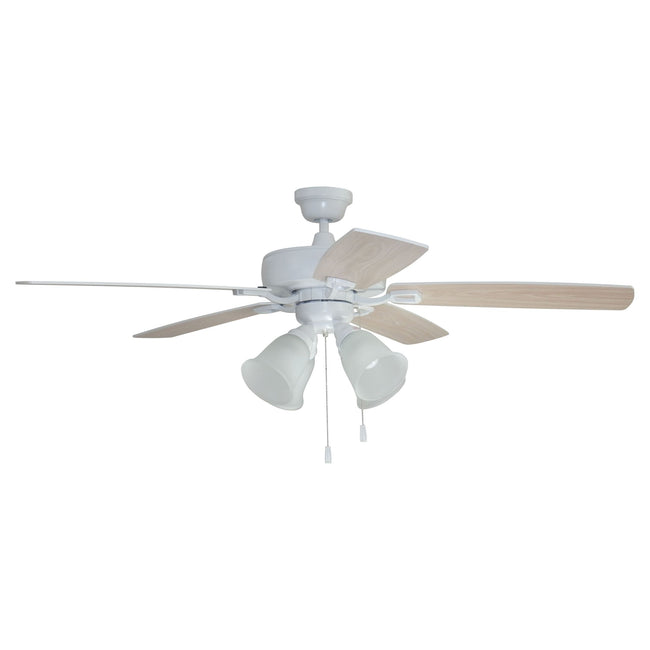 TCE52W5C4 - Twist N Click 52" 5 Blade Ceiling Fan with Light Kit - Pull Chain - White