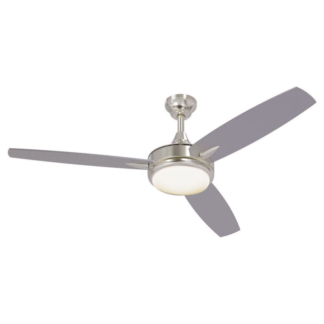 TG52BNK3-52BN - Targas 52" 3 Blade Ceiling Fan with Light Kit - Brushed Polished Nickel