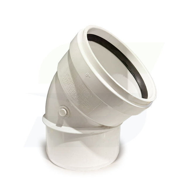 G408 - 8" SxG 45 Degree Elbow - Gasketed SDR 35 PVC Sewer Fitting