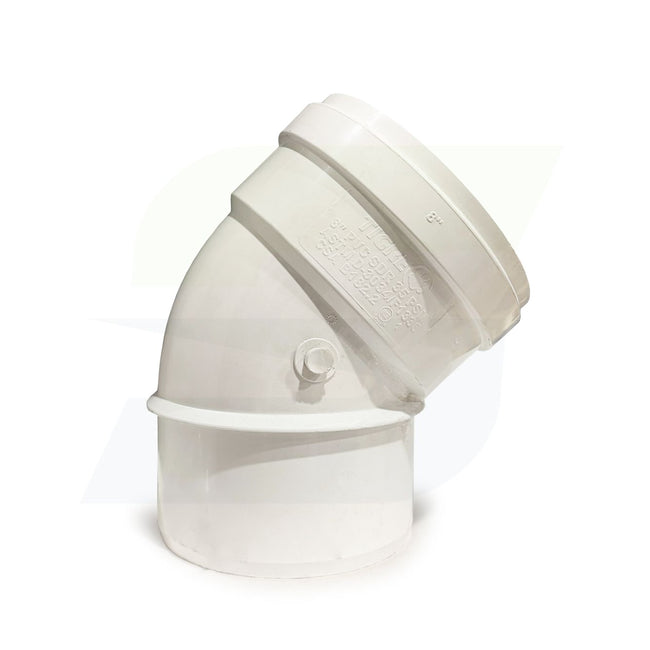 G408 - 8" SxG 45 Degree Elbow - Gasketed SDR 35 PVC Sewer Fitting
