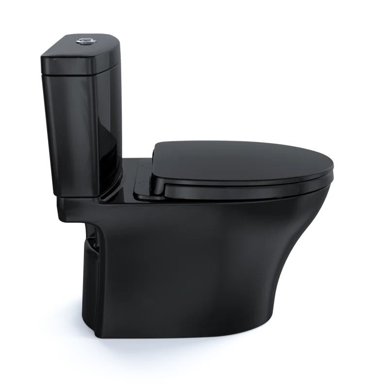 MS446124CEMFN#51 - Aquia IV Two-Piece Elongated Dual Flush 1.28 and 0.9 GPF Universal Height Toilet, WASHLET+ Ready, Ebony