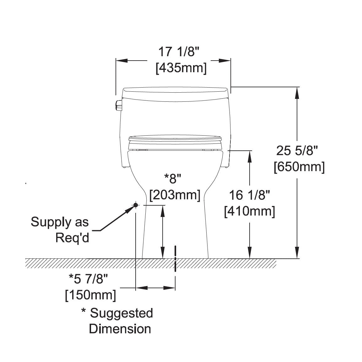 MS634124CEFG#01 - Supreme II One-Piece Elongated Universal Height Toilet - Cotton White - 1.28 GPF