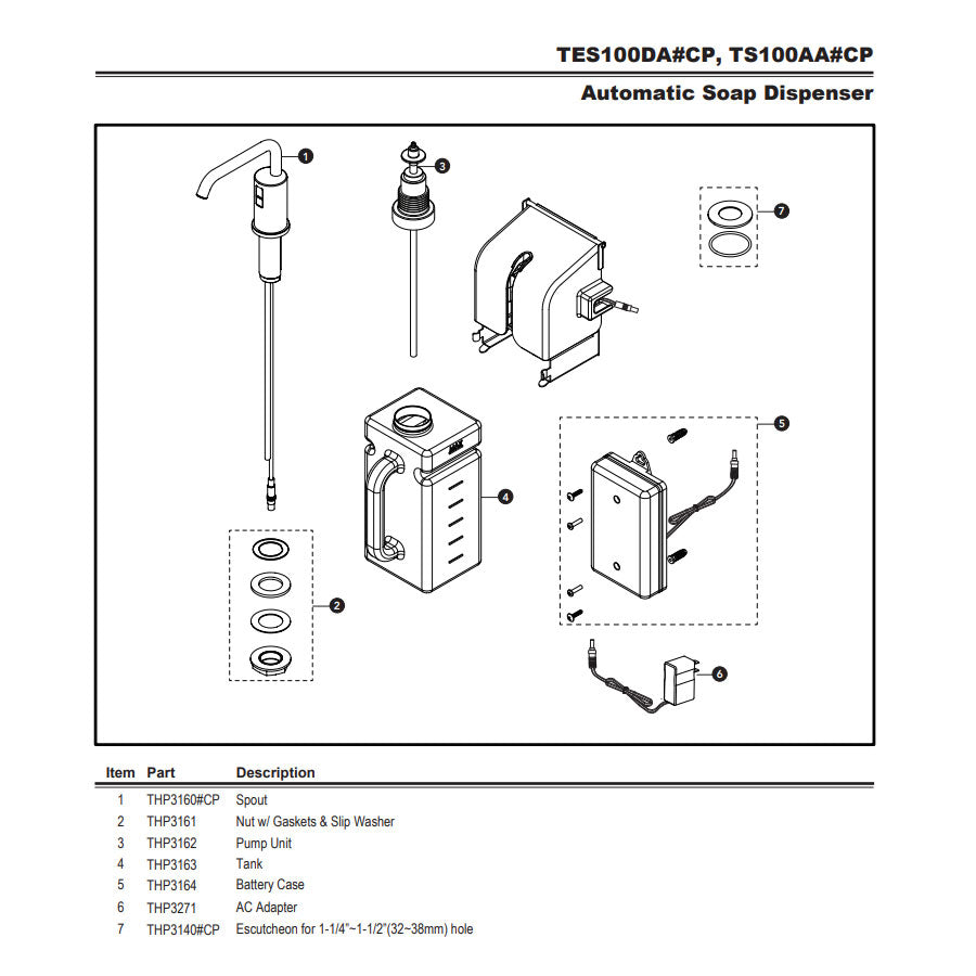 THP3164 - Battery Case for Automatic Soap Dispenser