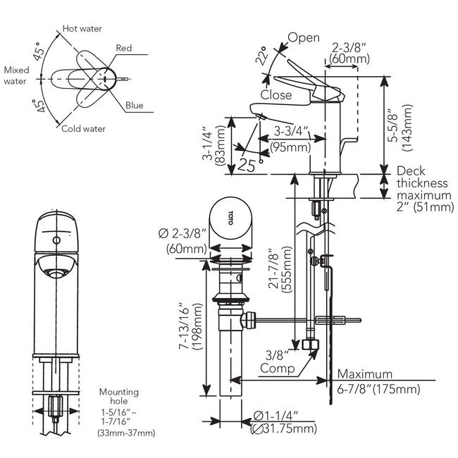 TLS04301U#CP - LF Series Single Handle Bathroom Faucet - Polished Chrome