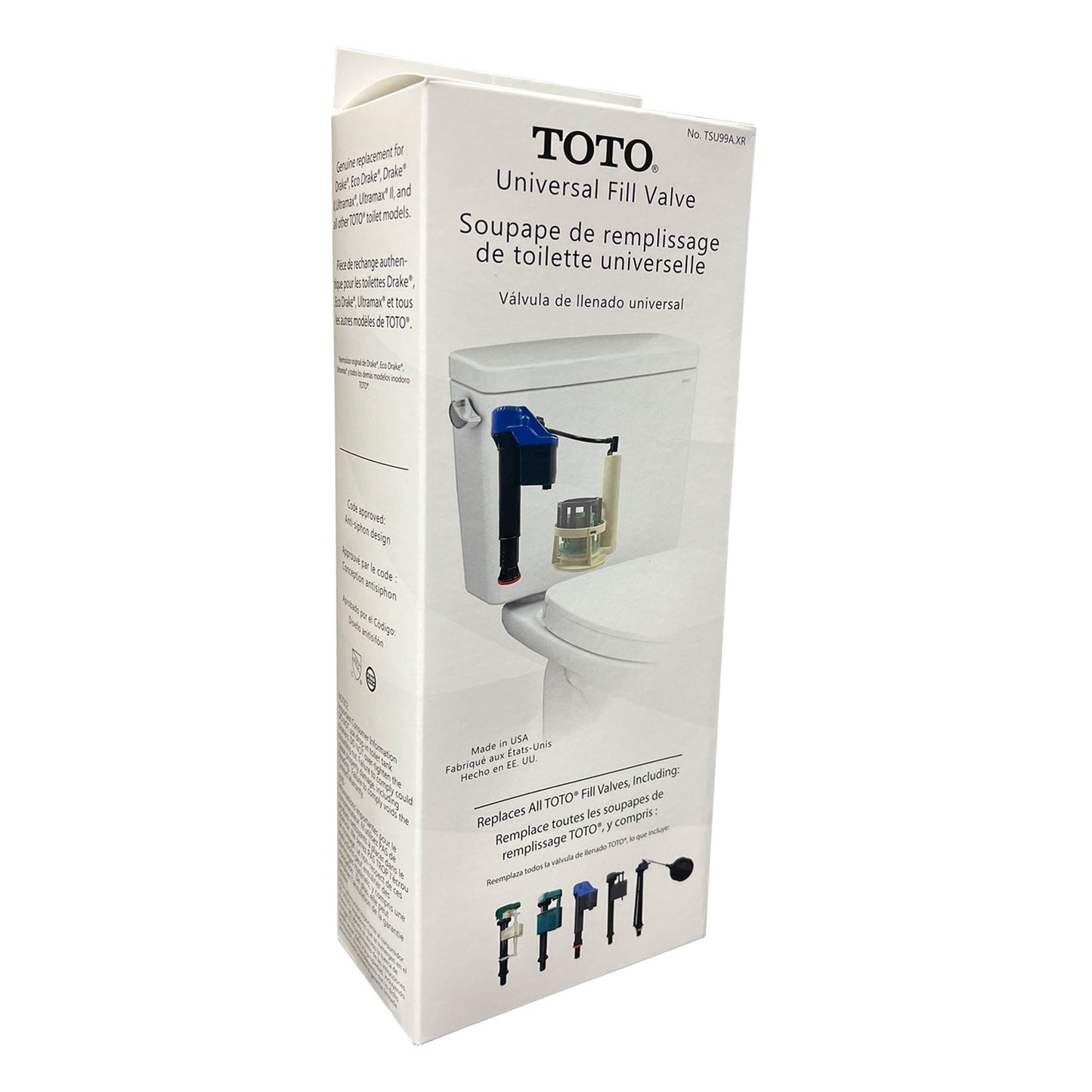 Toto TSU99A.X - Adjustable Replacement Universal Fill Valve Assembly for Toilet Tanks
