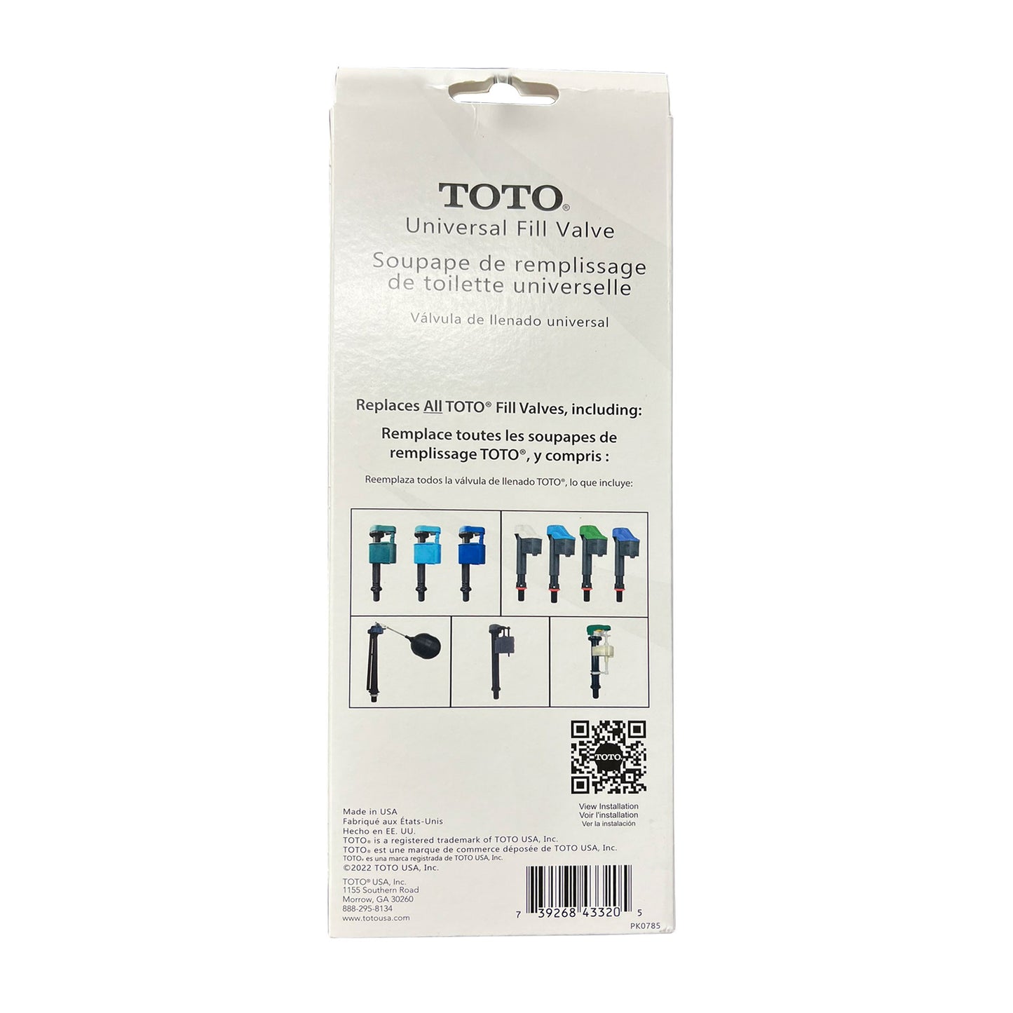 Toto TSU99A.X - Adjustable Replacement Universal Fill Valve Assembly for Toilet Tanks