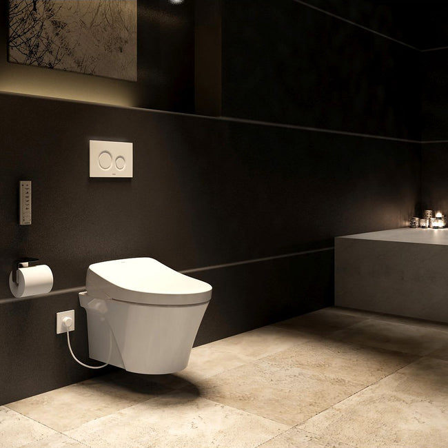 AP Washlet+ S500E Wall-Hung Toilet - 1.28 & 0.9 GPF - Matte Silver - CWT4263046CMFG#MS