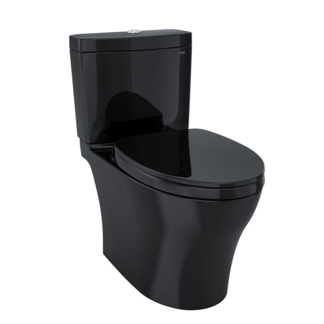 MS446124CEMFN#51 - Aquia IV Two-Piece Elongated Dual Flush 1.28 and 0.9 GPF Universal Height Toilet, WASHLET+ Ready, Ebony