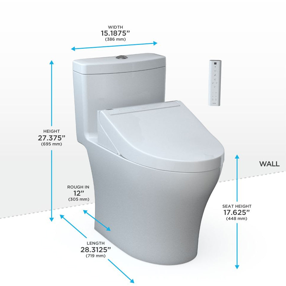 MW6463084CEMFGN#01 - Aquia IV Washlet+ C5 One Piece Toilet - 1.28 / 0.9 GPF - White
