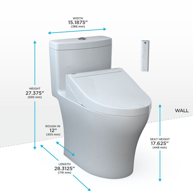 MW6463084CEMFGN#01 - Aquia IV Washlet+ C5 One Piece Toilet - 1.28 / 0.9 GPF - White