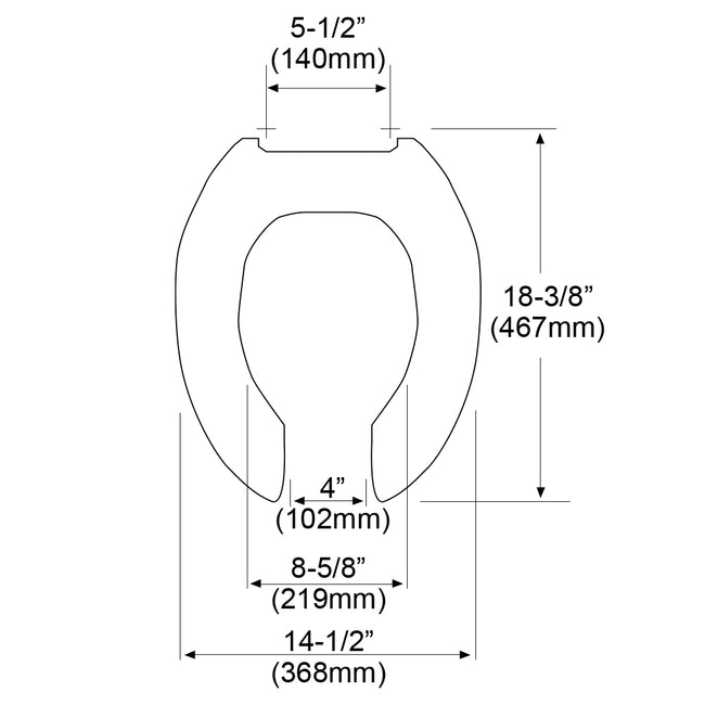 SC134#01 - Elongated Commercial Toilet Seat- Cotton White