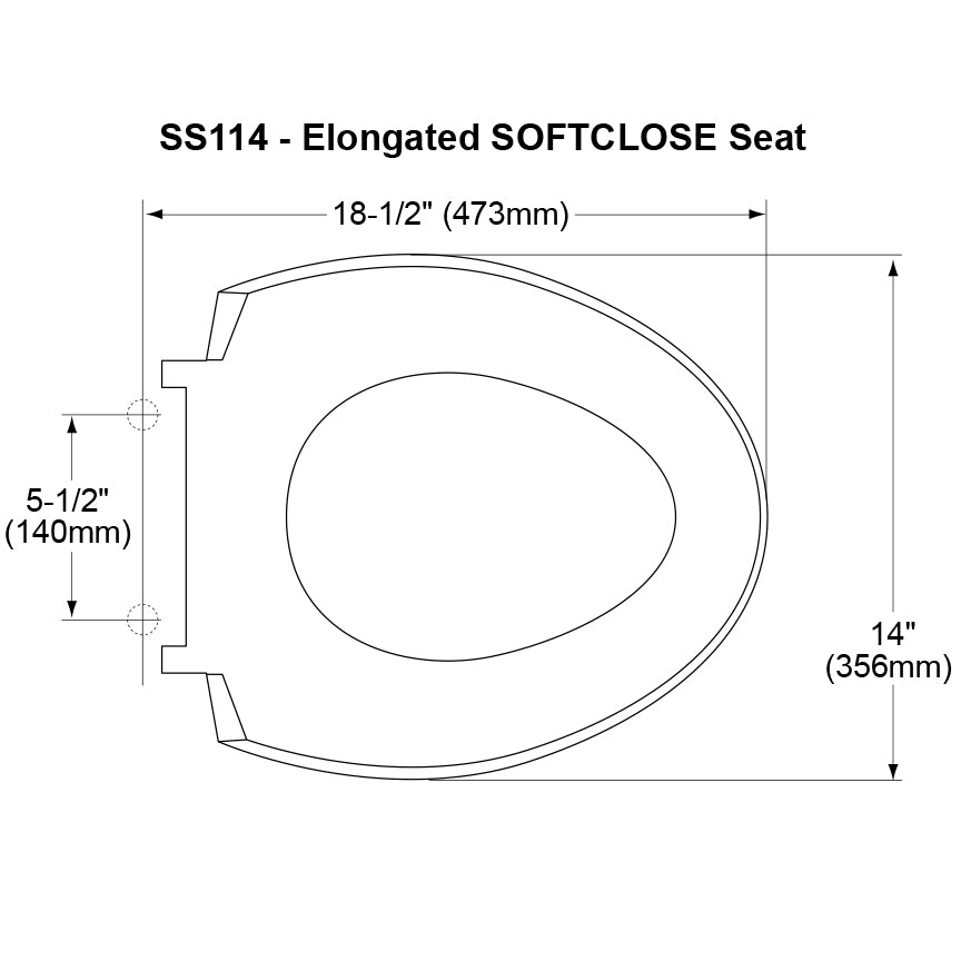 SS114#51 - SoftClose Elongated Toilet Seat - Ebony