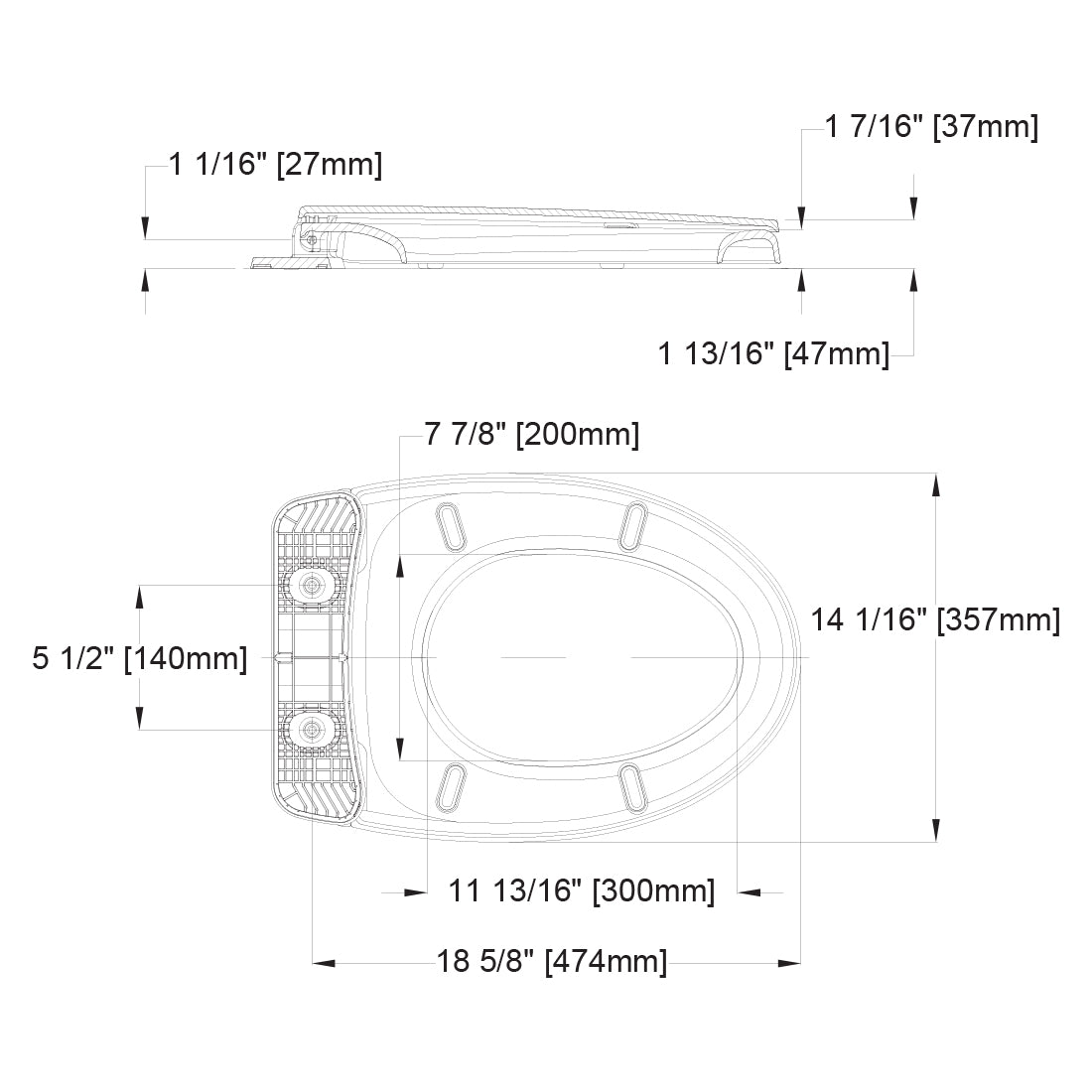 SS124#03 - SoftClose Elongated Toilet Seat - Bone