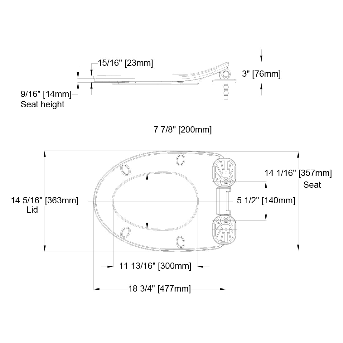 SS234#01 - Slim Elongated SoftClose Toilet Seat - Cotton White