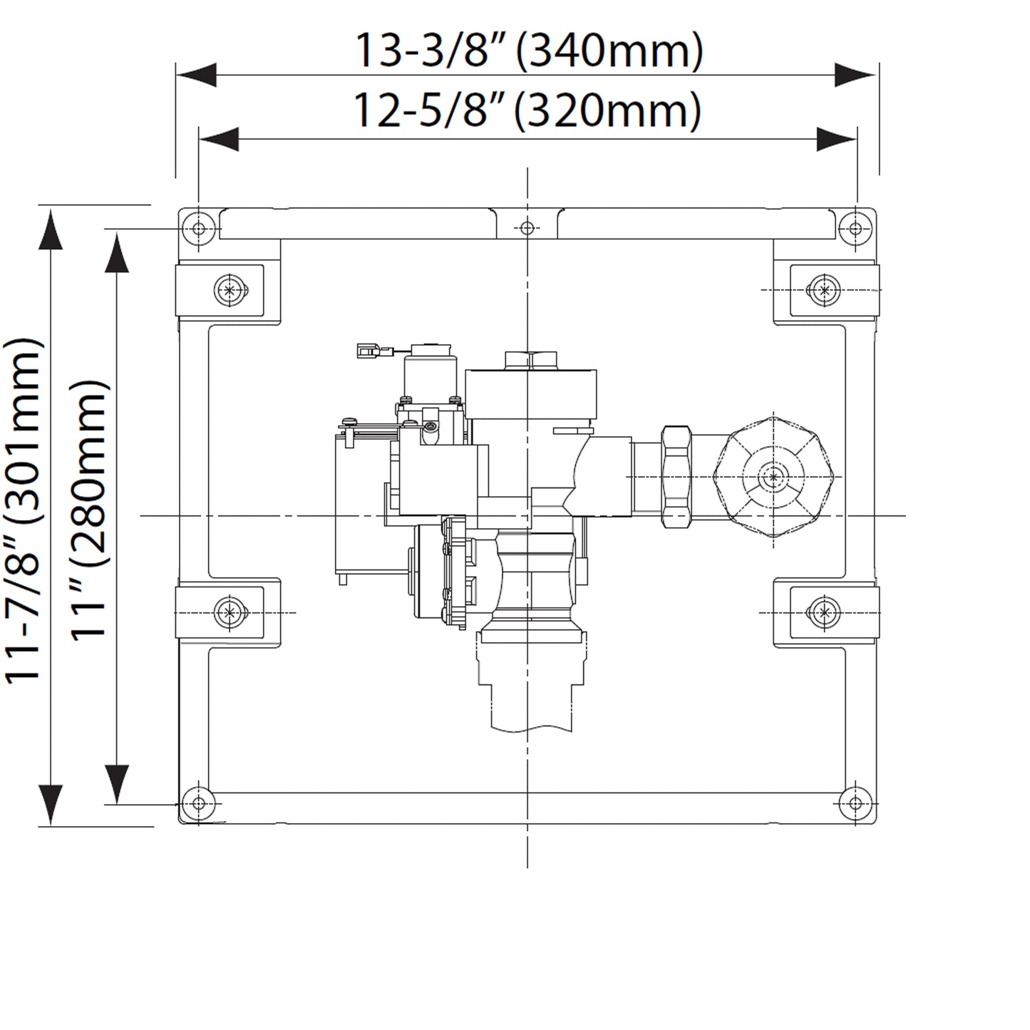 TEU2LA12#SS - EcoPower Concealed Urinal Flush Valve - 0.5 GPF - Top Spud