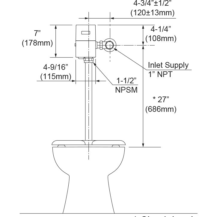 TET6LAR#CP - EcoPower High-Efficiency Toilet Flush Valve Only - 1.28 GPF