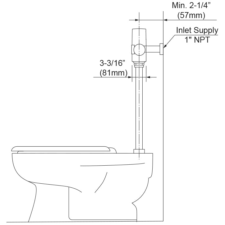 TET1UA32#CP -EcoPower Ultra-High-Efficiency Toilet Flush Valve Only - 1.0 GPF
