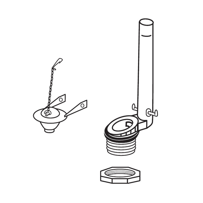 THU255-A - 2" Drain Valve Assembly with Flapper & Nut