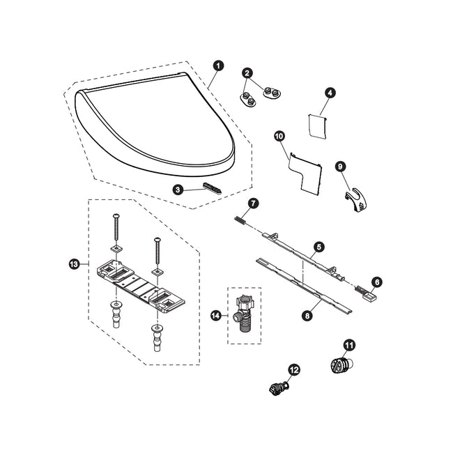 THU9850 - Base Plate Assembly for A100/200 Washlet