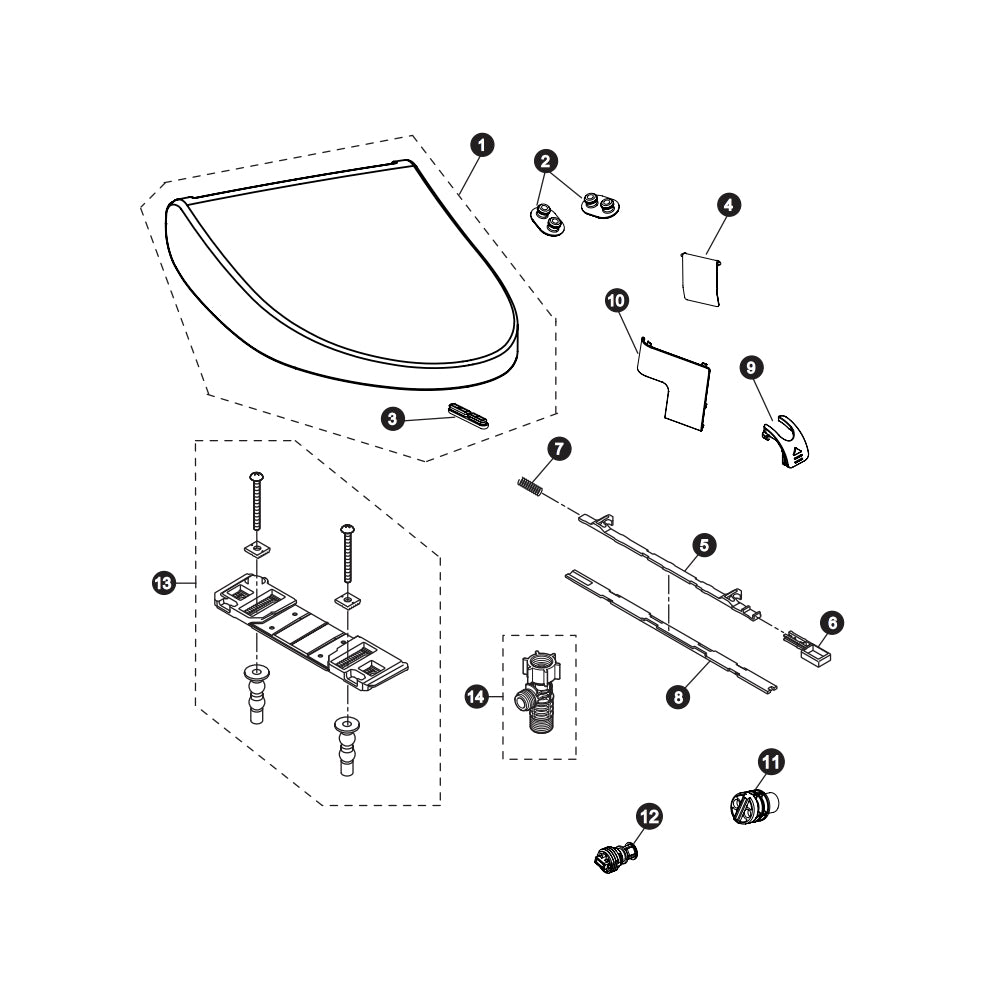 THU9850 - Base Plate Assembly for A100/200 Washlet